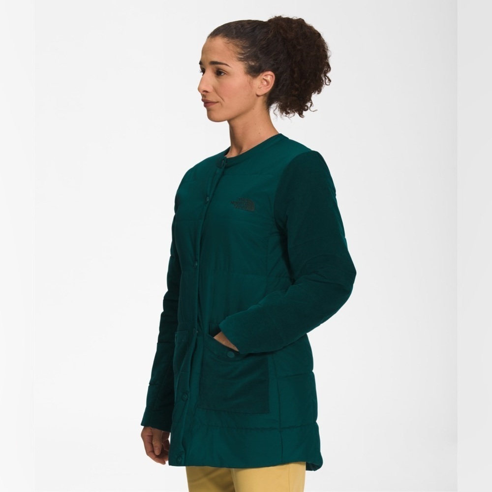 The North Face W Harway Collarless Midi Ponderosa Green Puffer Jacket